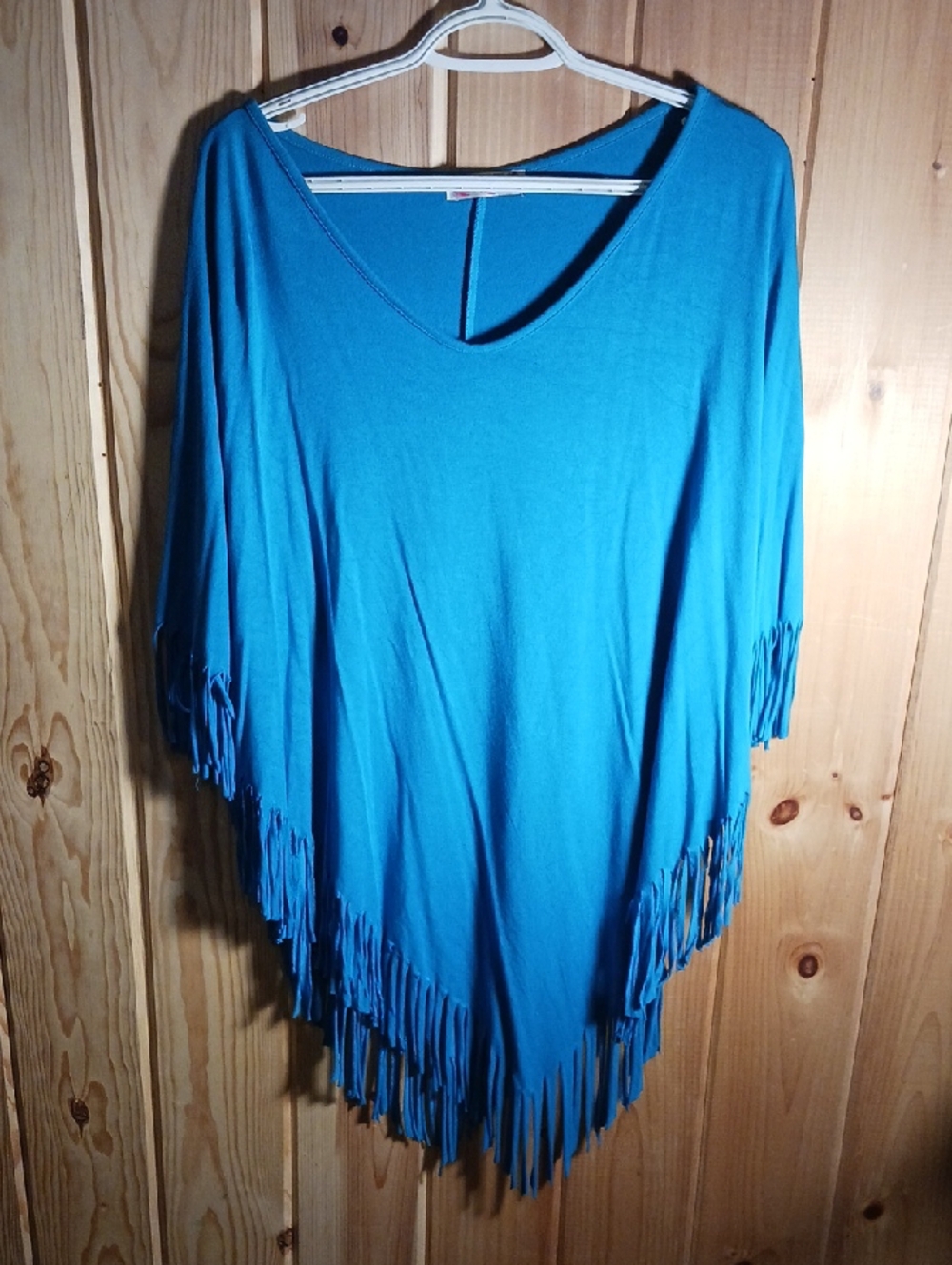 Kokomo Unlimited Turquois Fringed Poncho Tunic